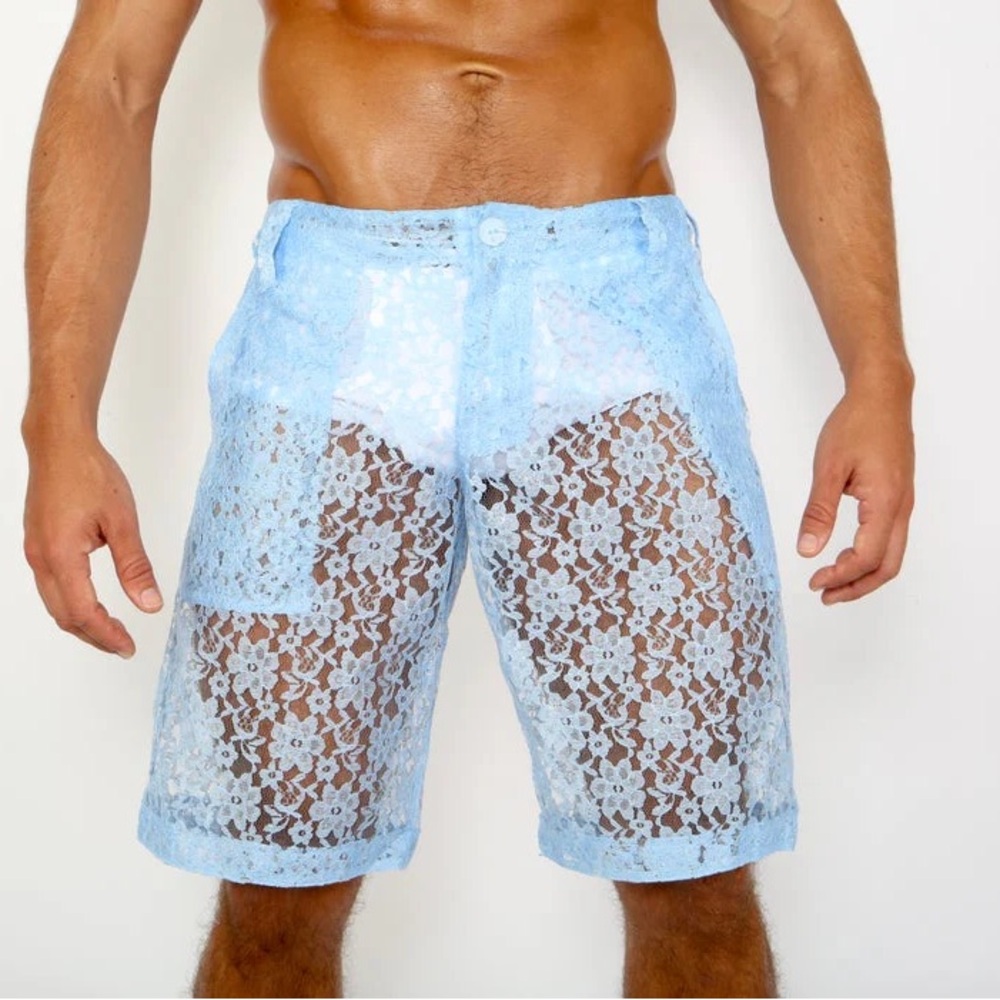 HOLOGRAM CITY | BLUE LACE SHORTS | Size Medium